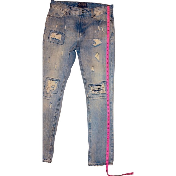 American Rag Men's Blue Jeans 31W 32L Straight Fit Distressed Light Wash - Picture 5 of 6